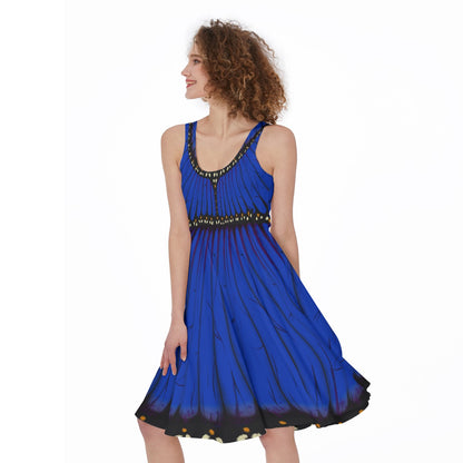 Blue Morpho Sleeveless Skater Dress