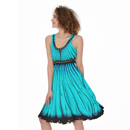 Light Blue Morpho Sleeveless Skater Dress