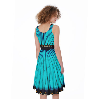 Light Blue Morpho Sleeveless Skater Dress