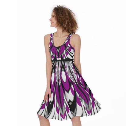 Asexual pride dress- skater dress