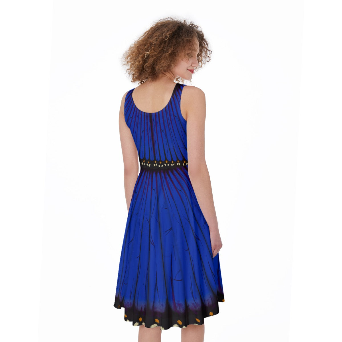 Blue Morpho Sleeveless Skater Dress