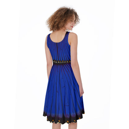 Blue Morpho Sleeveless Skater Dress