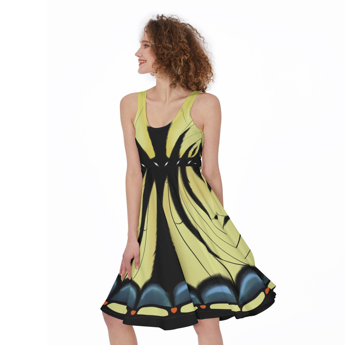 Tiger Swallowtail Sleeveless Skater Dress
