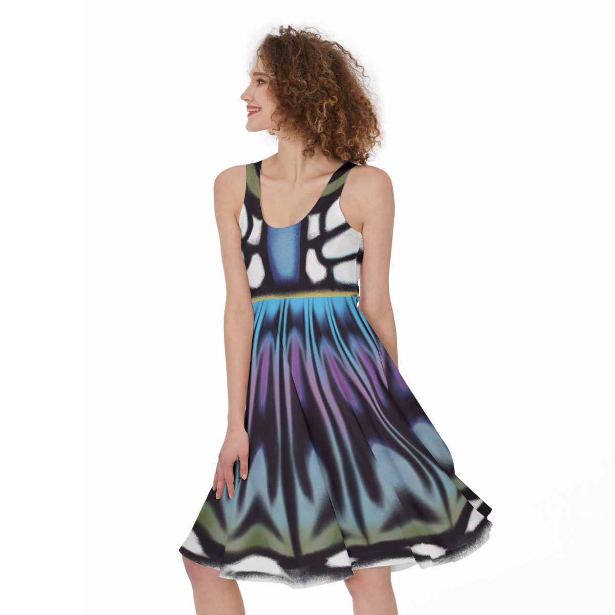 Clipper Butterfly Sleeveless Skater Dress