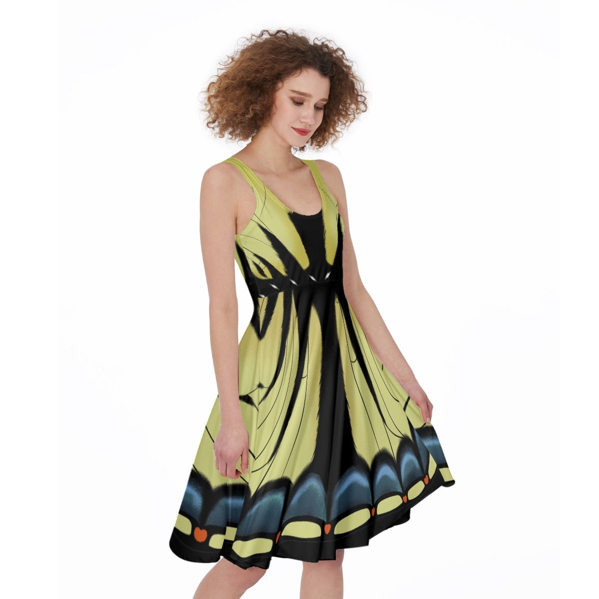 Tiger Swallowtail Sleeveless Skater Dress