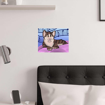 Music Cat Satin Poster