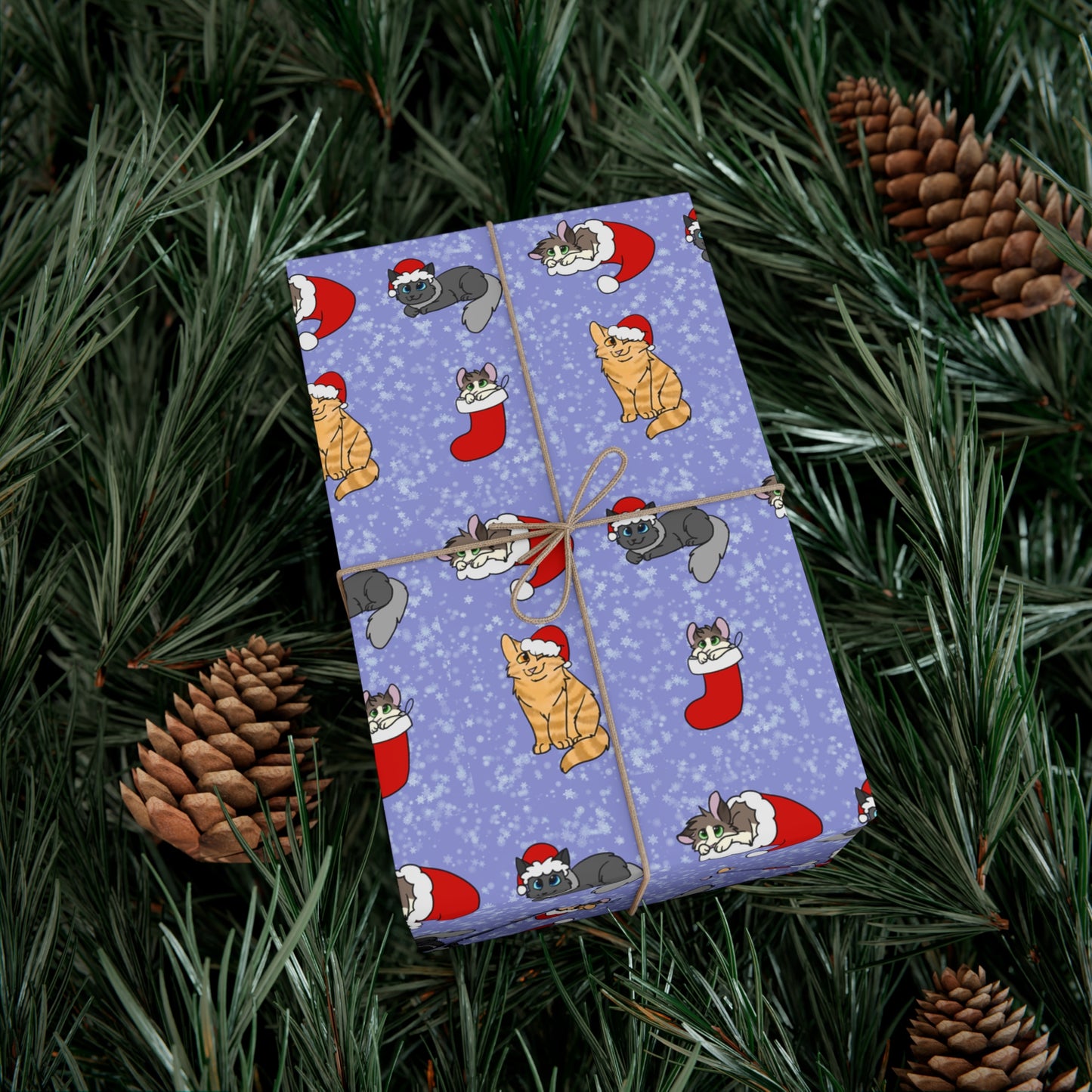 Cats in hats wrapping paper