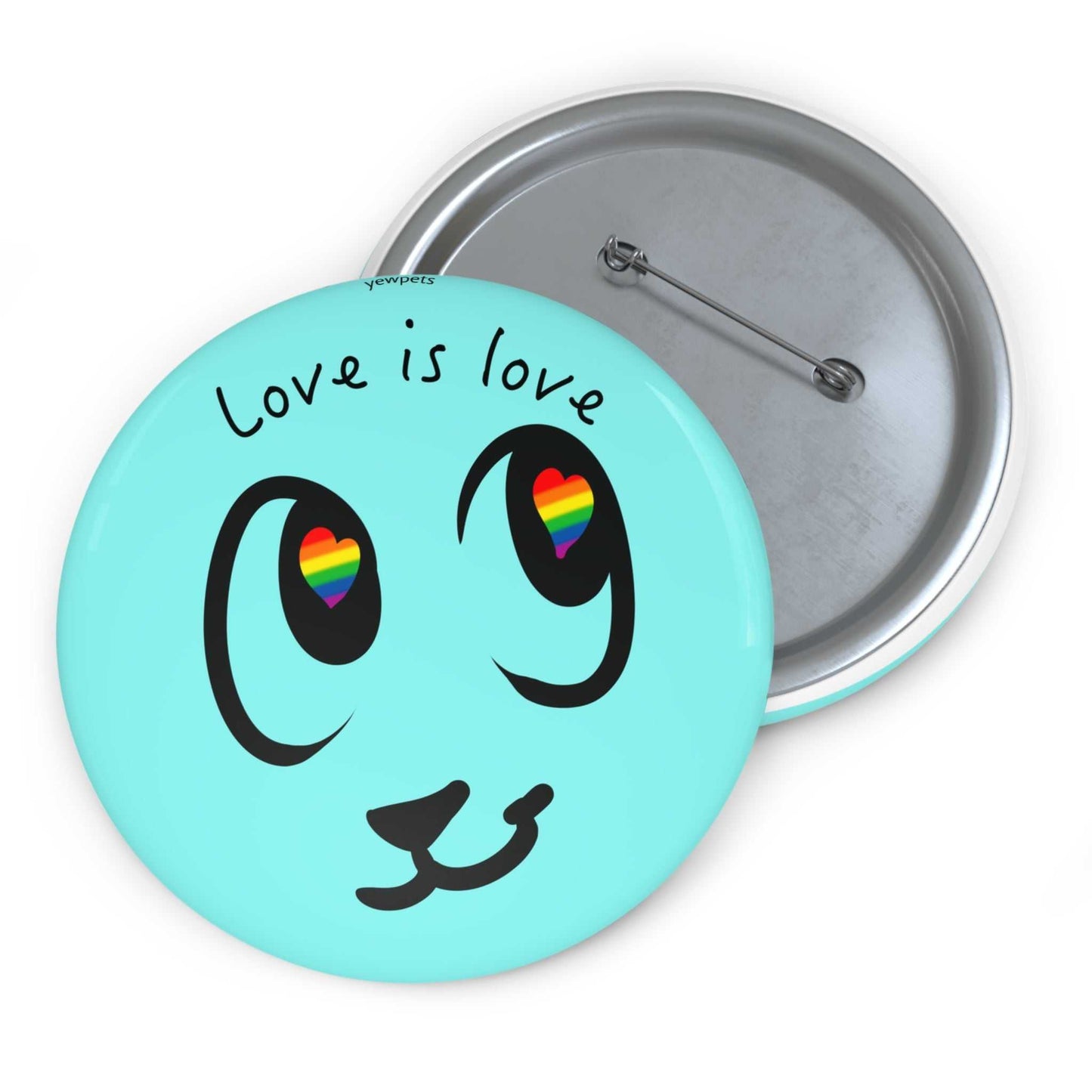 Love is Love Button- cat face
