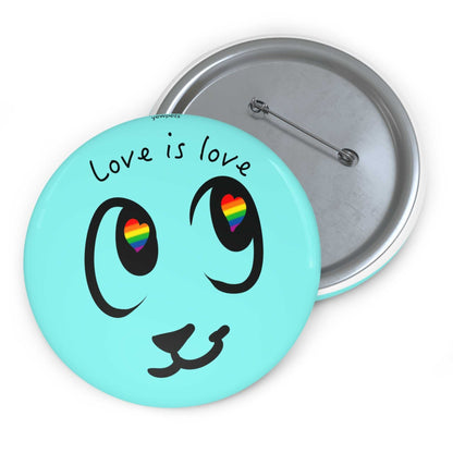Love is Love Button- cat face