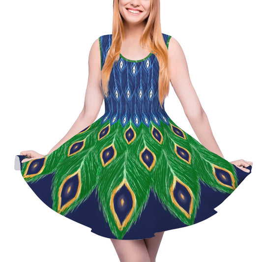 Peacock Dress- Skater Skirt