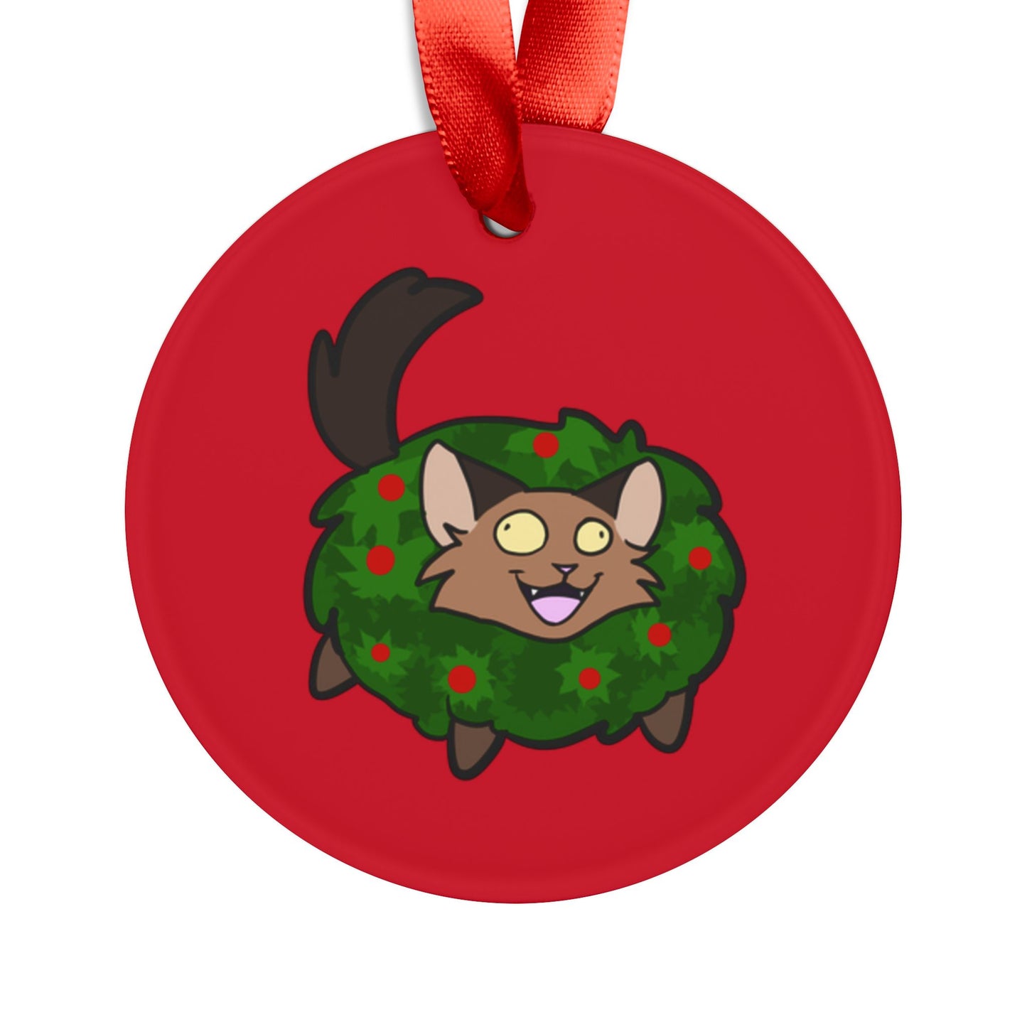 Christmas Wreath Cat Acrylic Ornament