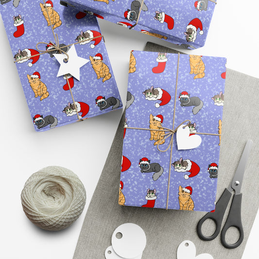 Cats in hats wrapping paper