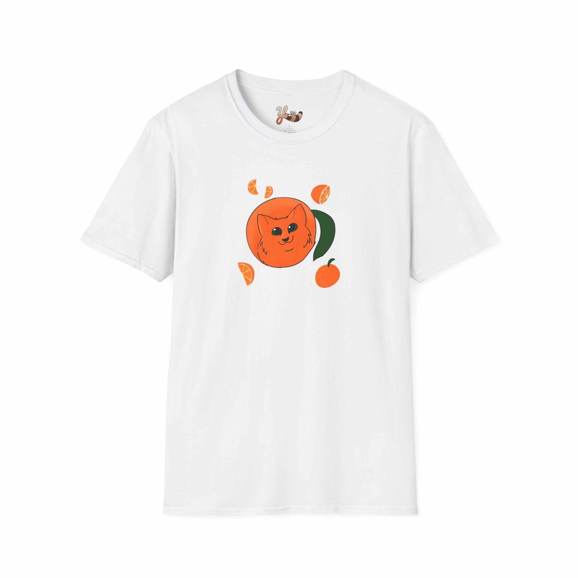Orange Cat T-Shirt —  white