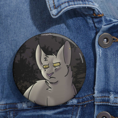 White Cat Button - Stylish Pin Featuring Cyanna from Avenir