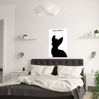 Custom Cat Poster- Satin Pet Portrait (Bust)