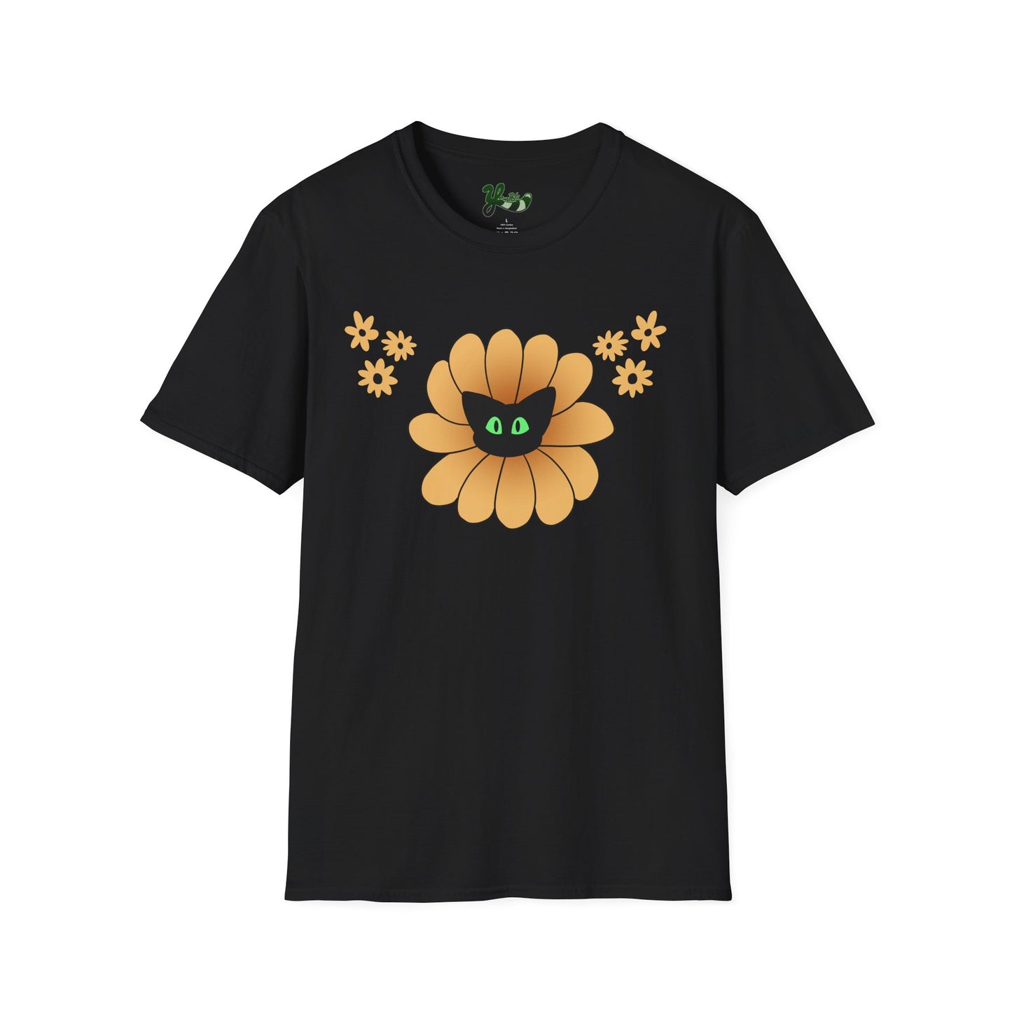 Black Cat Sunflower T-Shirt