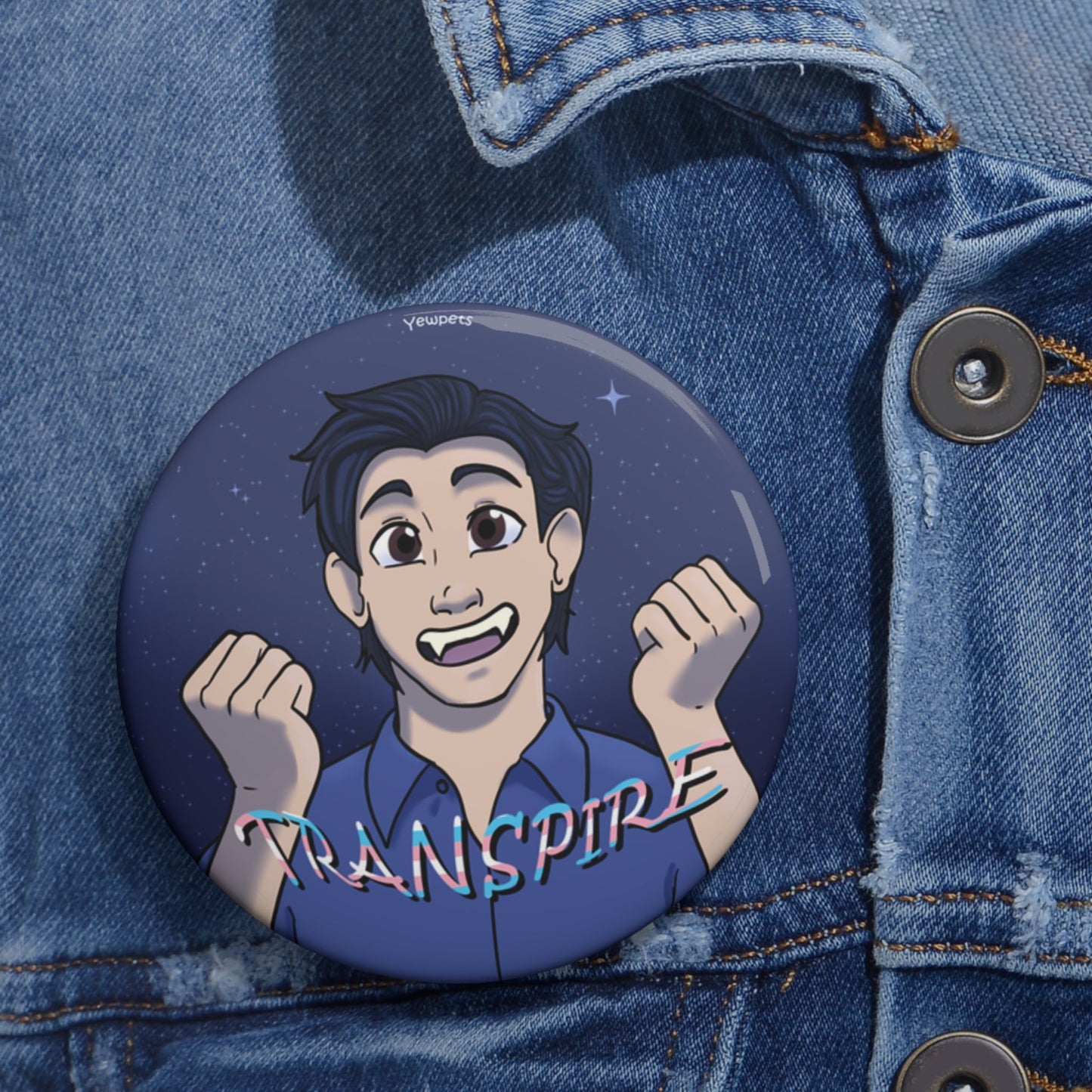 Transgender pride- Transpire pinback button