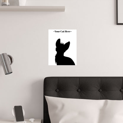 Custom Cat Poster- Satin Pet Portrait (Bust)