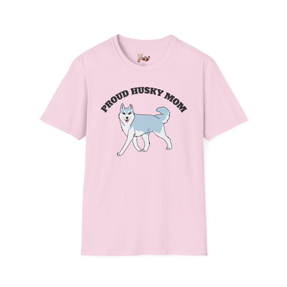 Husky Mom T-Shirt- Silver