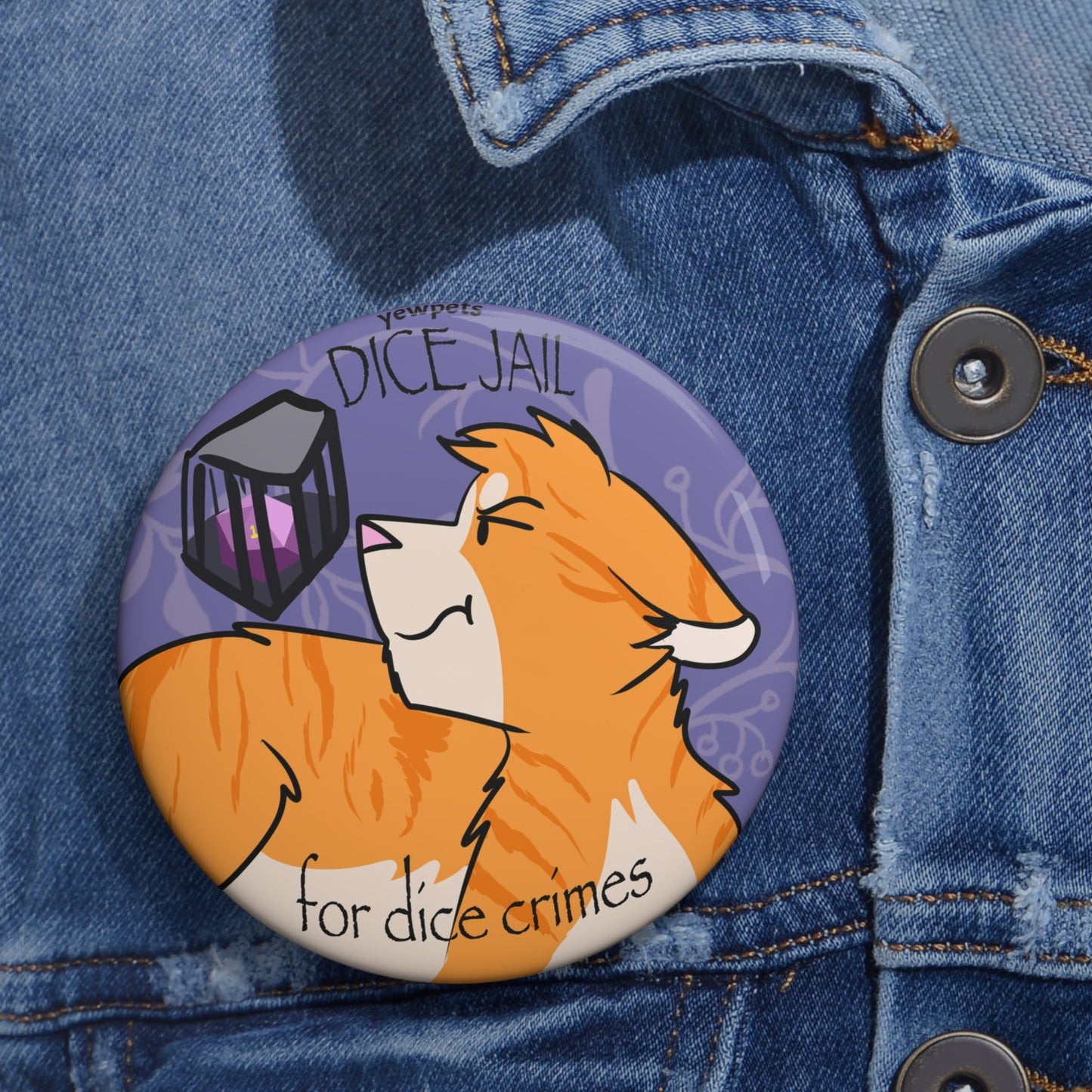 DnD Button Dice Jail- cat