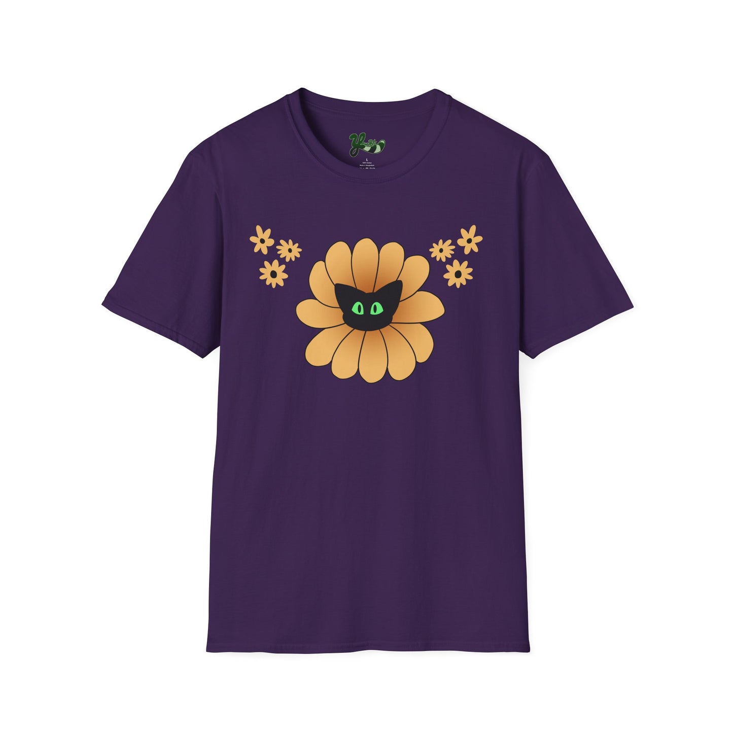 Black Cat Sunflower T-Shirt