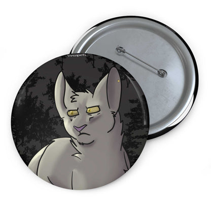 White Cat Button - Stylish Pin Featuring Cyanna from Avenir