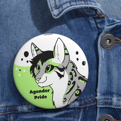 Agender Pride Cat button