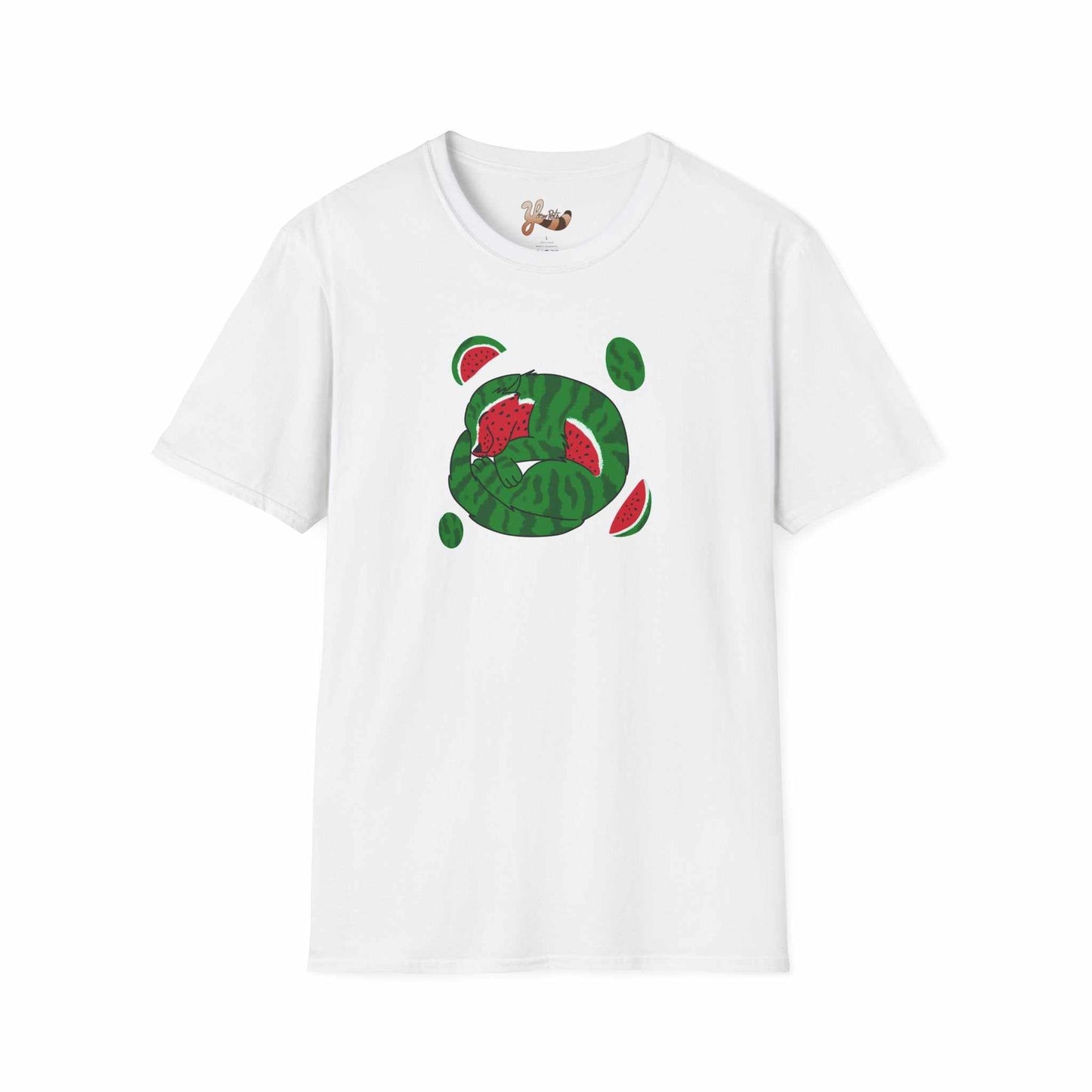 Watermelon Cat T-shirt - white