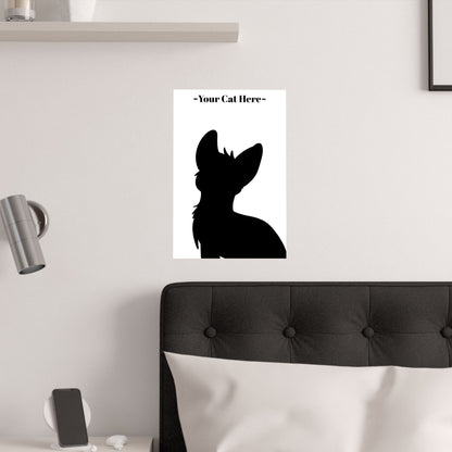 Custom Cat Poster- Satin Pet Portrait (Bust)