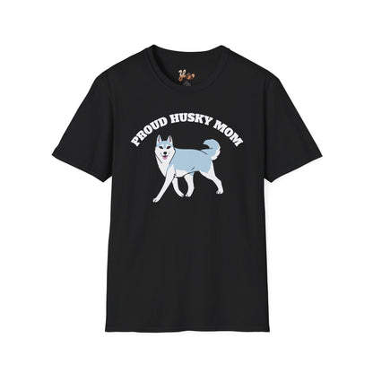 Husky Mom T-Shirt- Silver