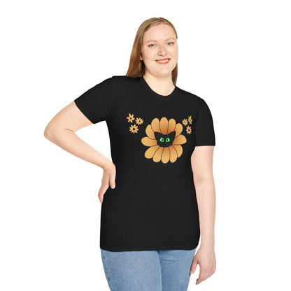 Black Cat Sunflower T-Shirt