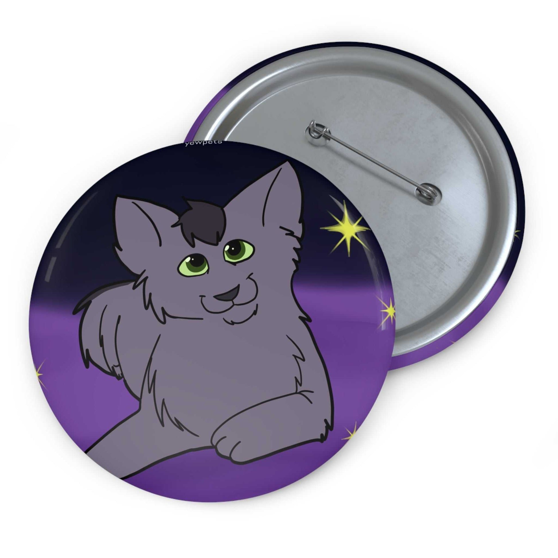 Grey cat Button