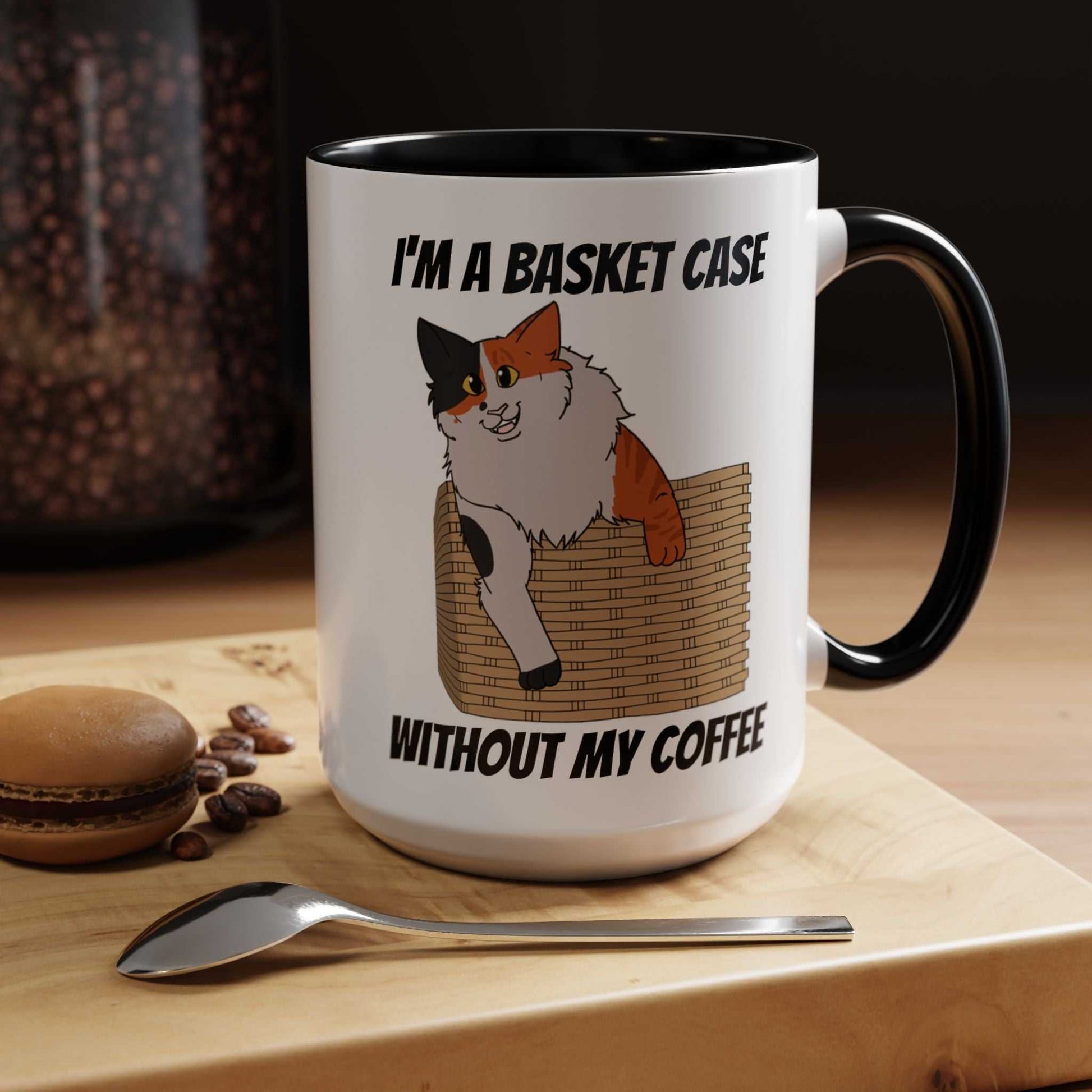 Funny Coffee Mug - Basket Case Cat