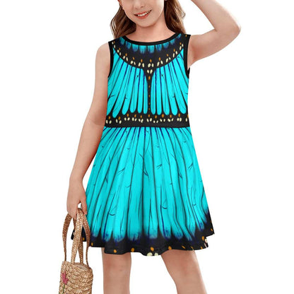 Light Blue Morpho Butterfly Children's Dress