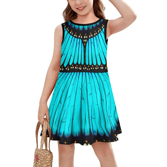 Light Blue Morpho Butterfly Children's Dress