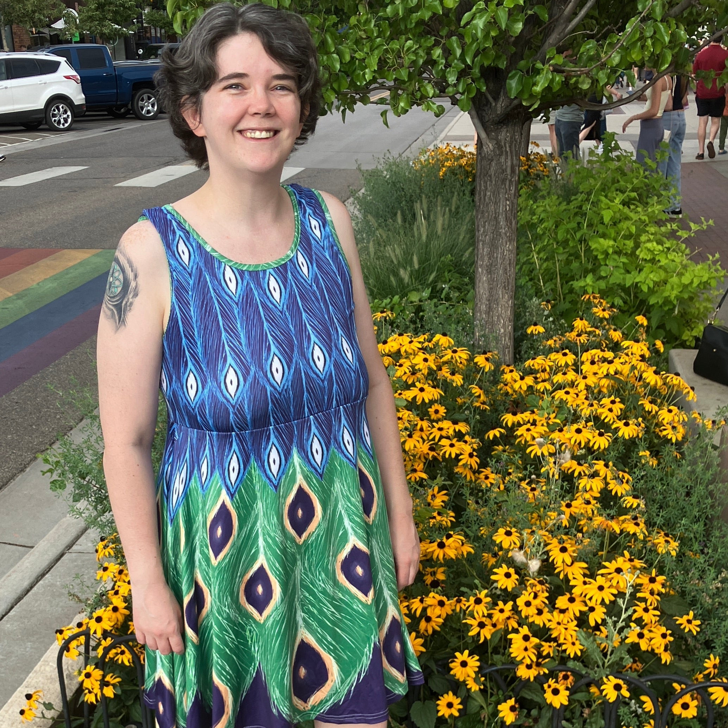 Peacock Dress- Skater Skirt