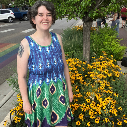 Peacock Dress- Skater Skirt