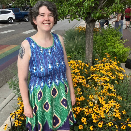 Peacock Dress- Skater Skirt