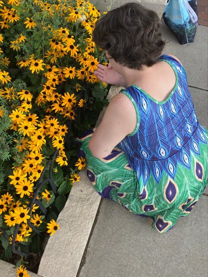 Peacock Dress -Skater Skirt 