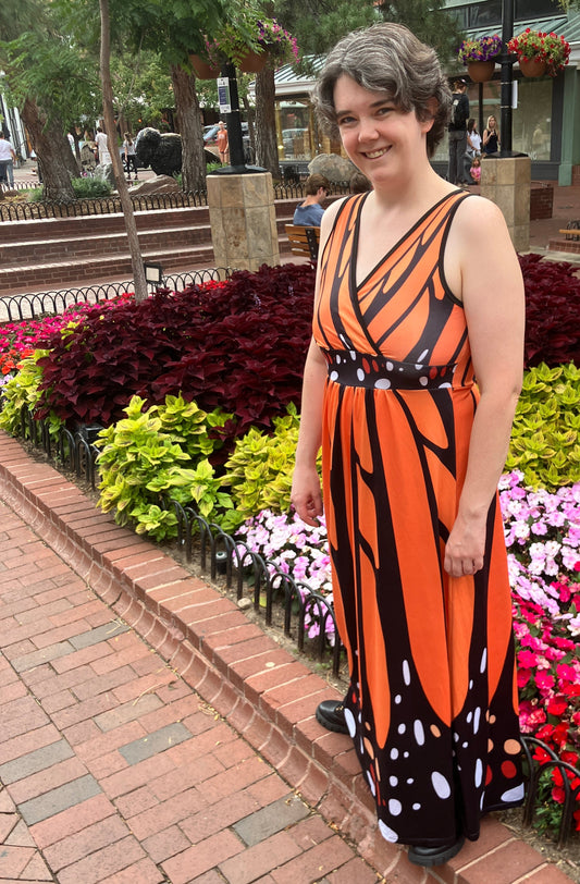 Monarch Butterfly Dress- Sleeveless Maxi Dress