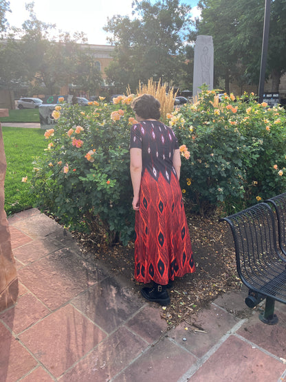 Dark Phoenix Dress - Short Sleeve Maxi Dress