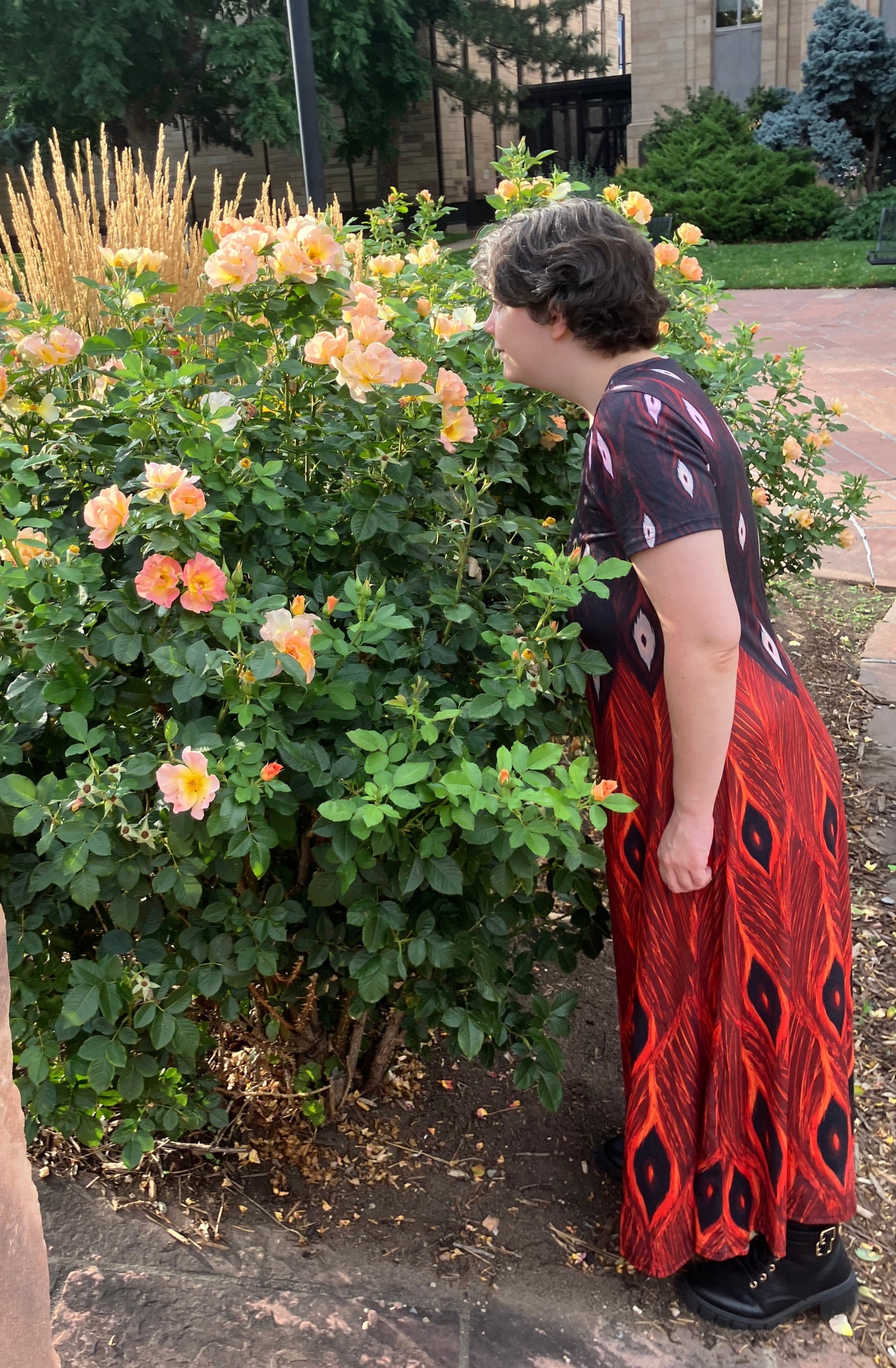 Dark Phoenix Dress - Short Sleeve Maxi Dress