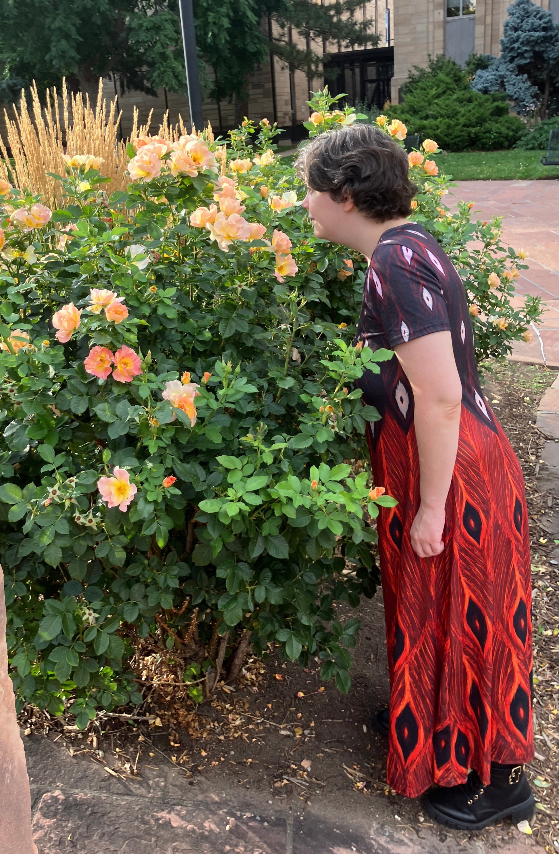 Dark Phoenix Dress - Short Sleeve Maxi Dress