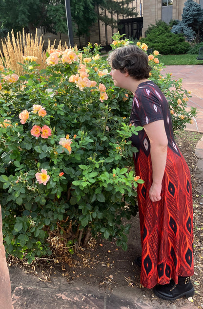 Dark Phoenix Dress - Short Sleeve Maxi Dress