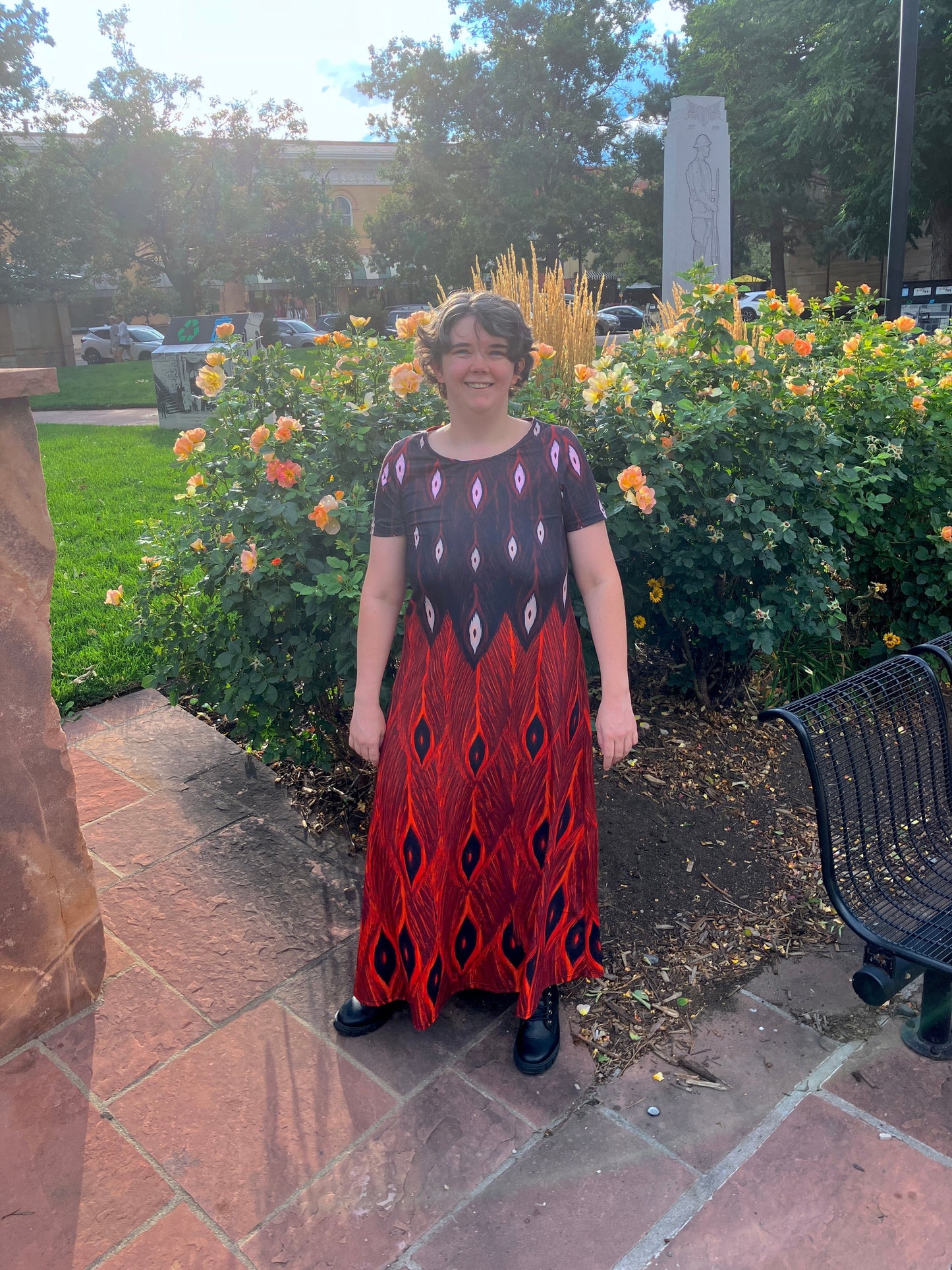 Dark Phoenix Dress - Short Sleeve Maxi Dress