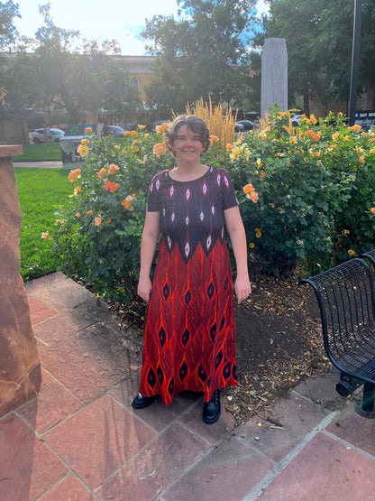 Dark Phoenix Dress - Short Sleeve Maxi Dress