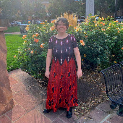 Dark phoenix dress- Short Sleeve Maxi Dress