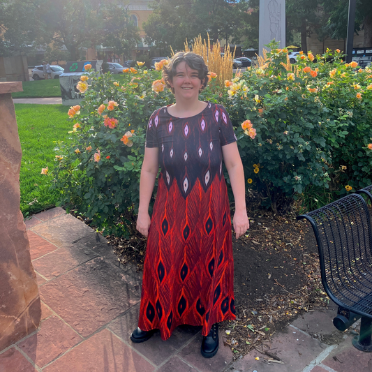 Dark phoenix dress- Short Sleeve Maxi Dress