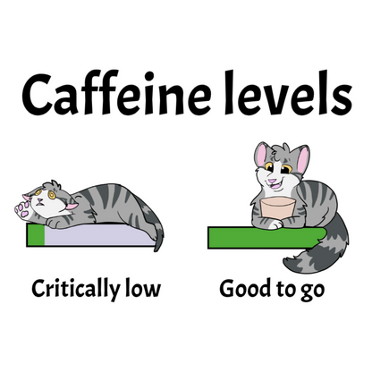 Caffeine Levels- Funny cat t-shirt