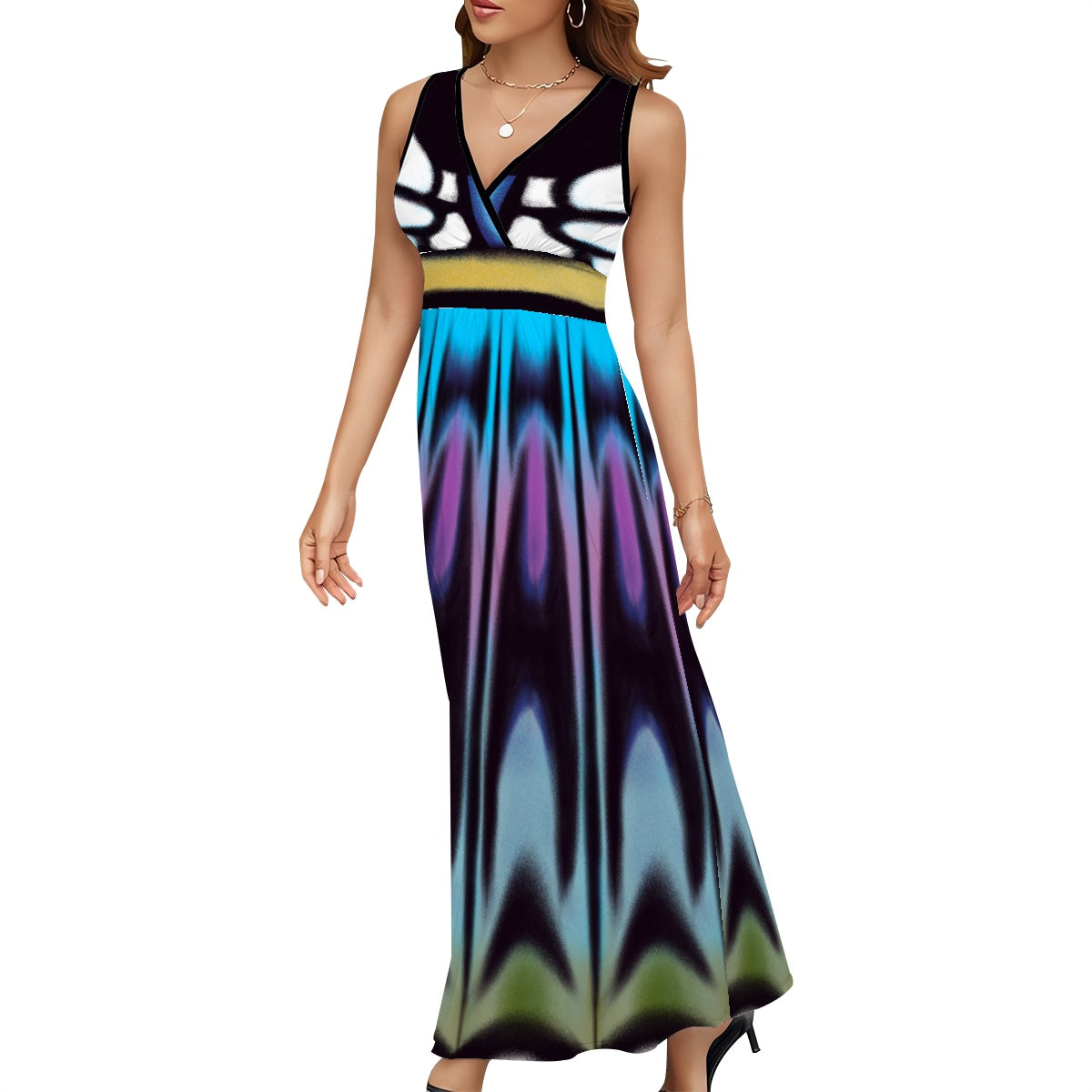 Clipper butterfly Dress- Sleeveless Maxi Dress